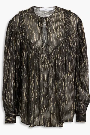 IRO Artya metallic printed silk-blend-jacquard blouse - - FR 38