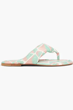 Puccini Printed padded leather sandals - Green - EU 37