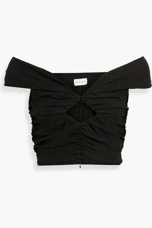 MAGDA BUTRYM Off-the-shoulder cropped cutout silk-blend top - - FR 38