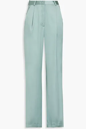 Loulou Studio Satin-wide leg pants - Green - L