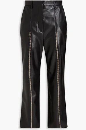 Nanushka Lucee embroidered vegan leather straight-leg pants - - M