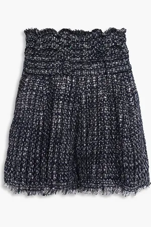 IRO Guarding frayed metallic bouclé shorts - - FR 34