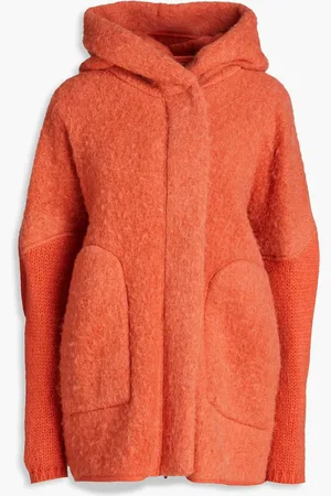 GENTRYPORTOFINO Oversized alpaca-blend hooded coat - Orange - IT 40