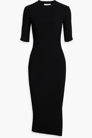 Frame Ribbed-knit midi dress - - L