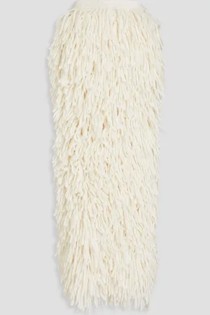 Jacquemus Nube fringed alpaca-blend maxi skirt - White - FR 38