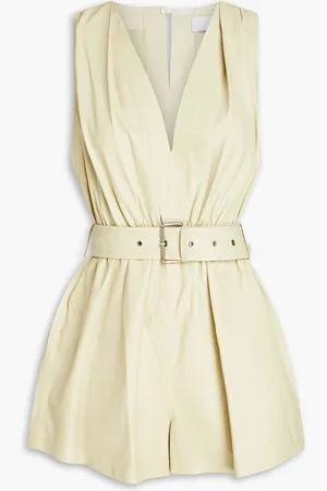 IRO Garissa belted leather playsuit - Yellow - FR 38