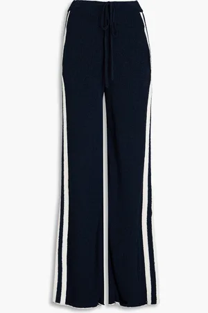 Maison Margiela Ribbed bouclé-knit wide-leg pants - Blue - S