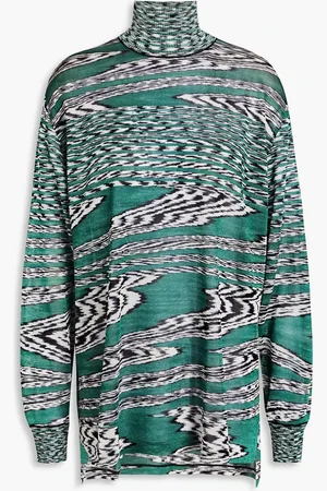 Missoni Marled intarsia-knit turtleneck sweater - Green - XS