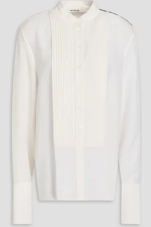 Peter Do Pintucked silk crepe de chine shirt - White - FR 36