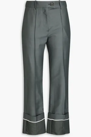 Peter Do Cropped woven straight-leg pants - Green - FR 34