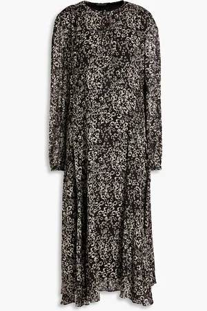 Luisa Cerano Pleated leopard-print crepe midi dress - - DE 38