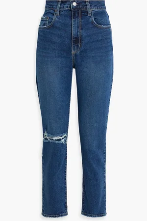 NOBODY DENIM Frankie cropped distressed high-rise skinny jeans - Blue - 25