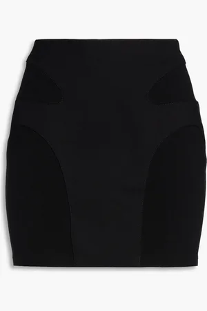 DION LEE Ribbed jersey-paneled cotton-blend mini skirt - - UK 10