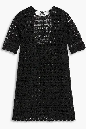 Ganni Metallic open-knit mini dress - - XXS
