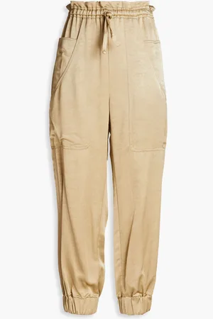 By Malene Birger Satin-crepe tapered pants - Neutral - DE 34
