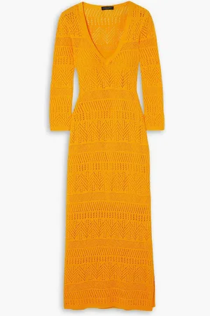 RAG&BONE Renee crocheted cotton-blend midi dress - Yellow - L
