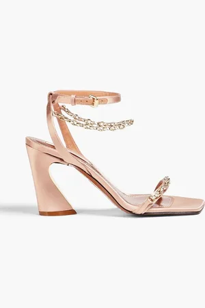 ZIMMERMANN Chain-trimmed satin sandals - Pink - EU 36