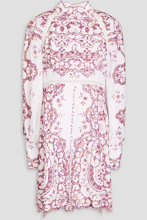 Costarellos Broderie anglaise linen mini dress - - DE 40