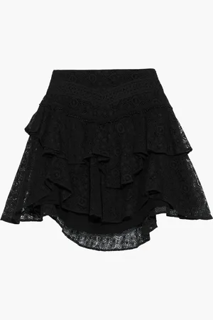 IRO Tale tiered cotton-blend lace mini skirt - - FR 34