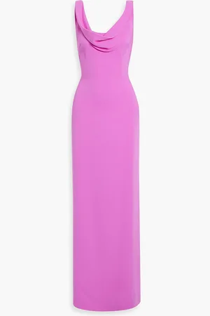 Oscar de la Renta Draped silk-blend crepe gown - - US 14