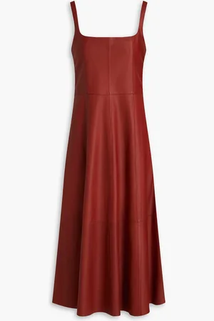 Vince Leather midi dress - Red - US 4