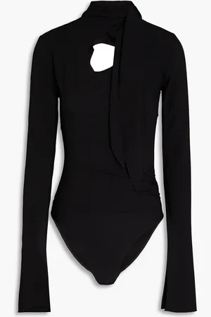 PETAR PETROV Cutout ruched silk crepe de chine bodysuit - - FR 34
