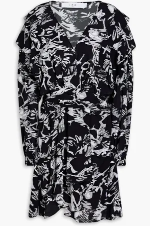 IRO Anda ruffled printed crepe de chine mini dress - - FR 38