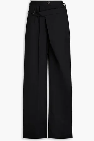 Peter Do Pleated layered twill wide-leg pants - - L