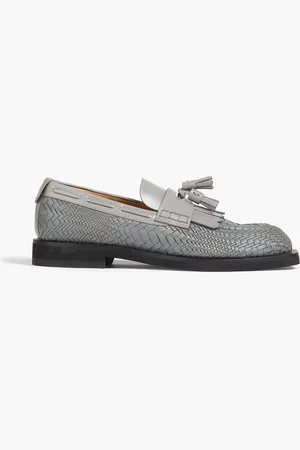 Emporio Armani Tasseled woven leather loafers - - UK 6