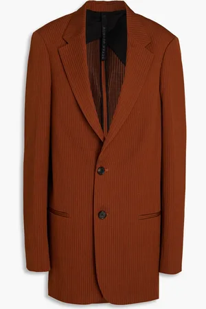 PETAR PETROV Striped cotton-blend jacquard blazer - Metallic - FR 34