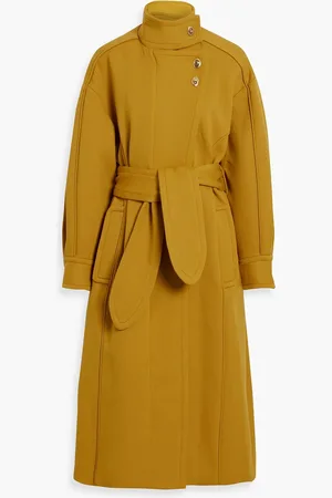 ZIMMERMANN Belted twill coat - Yellow - 1