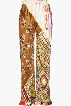 Chloé Printed silk-twill wide-leg pants - - FR 34