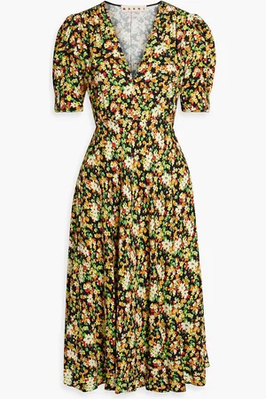 Marni Floral-print crepe midi dress - - IT 36