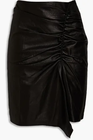 IRO Kawaii ruched leather mini skirt - - FR 34