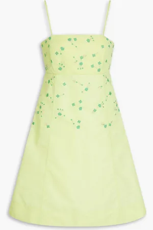 Ganni Embellished taffeta mini dress - Green - DE 40