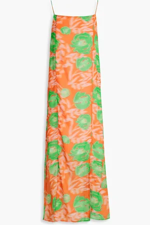 Ganni Printed crepe midi dress - - DE 36