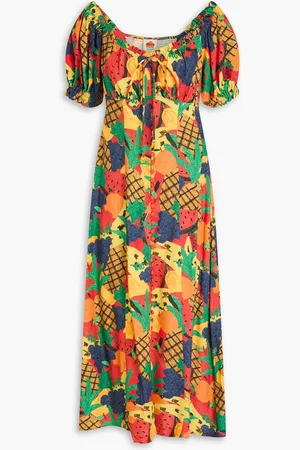 Farm Rio Printed crepe midi dress - - S