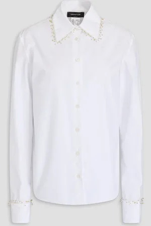 Fabiana Filippi Bead-embellished cotton-poplin shirt - - IT 46