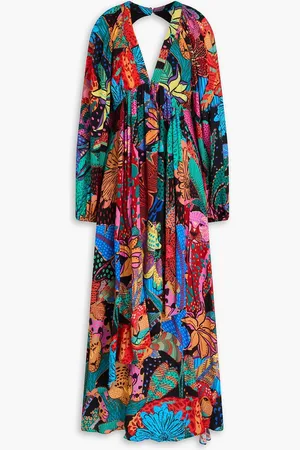 Farm Rio Cutout floral-print crepe maxi dress - - XS