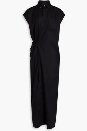 Fabiana Filippi Linen midi wrap dress - - IT 38