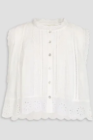 Farm Rio Broderie anglaise cotton top - White - XL