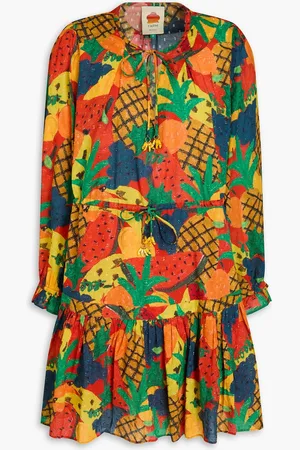 Farm Rio Printed Swiss-dot cotton mini dress - - L