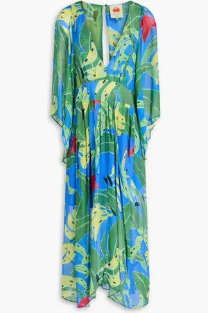 Farm Rio Printed georgette midi dress - - XS