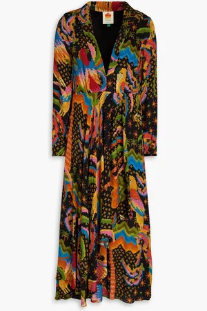 Farm Rio Draped printed crepe midi dress - - L