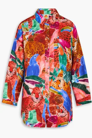 Farm Rio Printed linen playsuit - - L