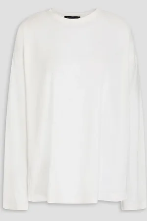 Fabiana Filippi Satin-paneled cotton-jersey top - - IT 42