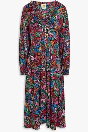 Farm Rio Floral-print twill midi dress - - M
