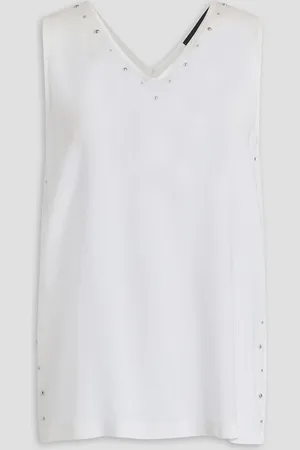 Fabiana Filippi Studded stretch-crepe top - - IT 38