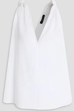 Fabiana Filippi Bead-embellished knotted linen top - - IT 46