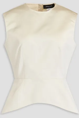 Fabiana Filippi Duchesse-satin peplum top - White - IT 40